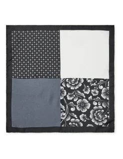 Dom Bagnato Fiori 4-Way Silk Pochette In Black & White
