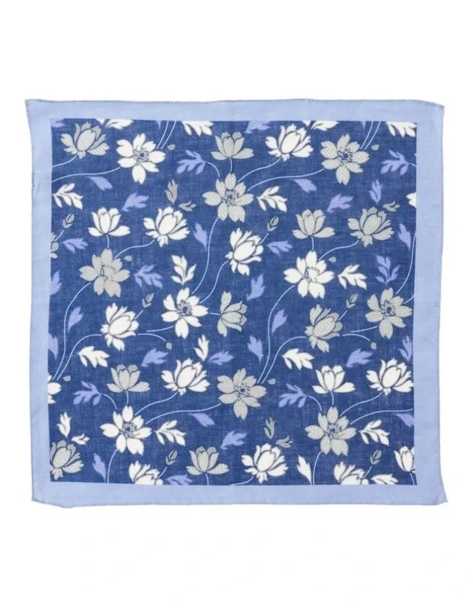 Dom Bagnato Floreale Semplice Linen Pochette in Blue