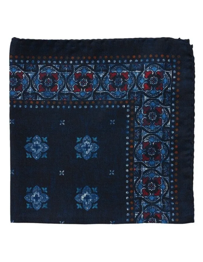 Dom Bagnato Mosaico Silk Pochette in Navy
