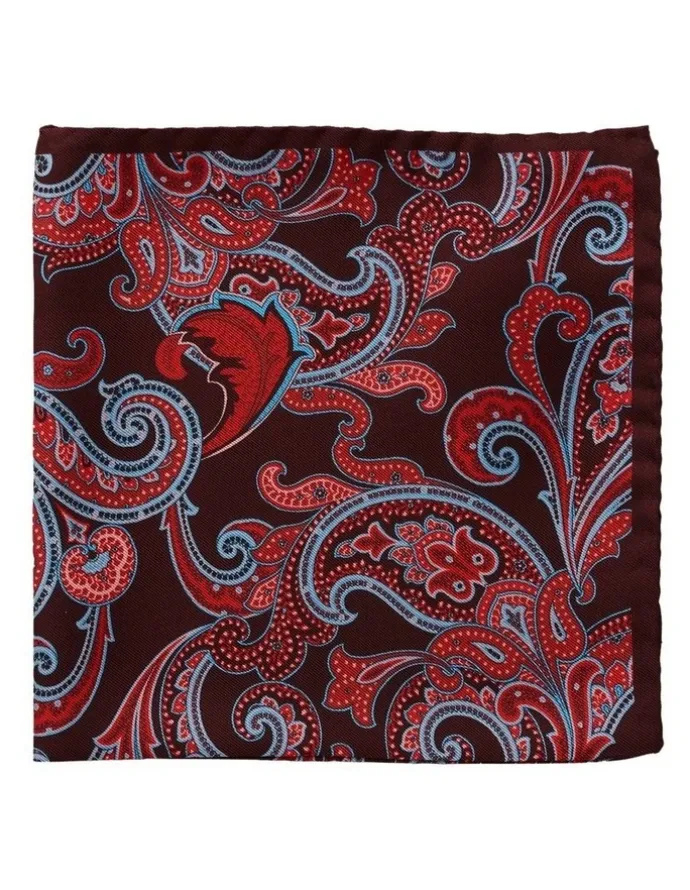 Dom Bagnato Paisley Silk Pochette in Red