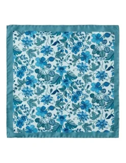Dom Bagnato Passiflora Pochette Silk Pocket Squares in Teal