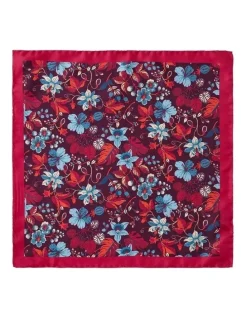 Dom Bagnato Passiflora Pochette Silk Pocket Squares in Wine