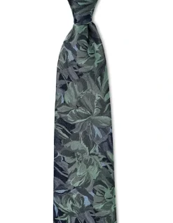 Dom Bagnato Peonia Grande Silk Tie In Olive