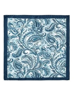 Dom Bagnato Piuma Paisley Silk Pochette In Blue