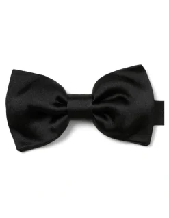 Dom Bagnato Plain Silk Bow Tie in Black
