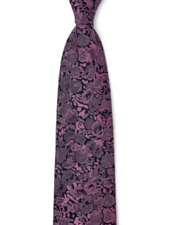 Dom Bagnato Sagoma Fiori Silk Tie In Plum