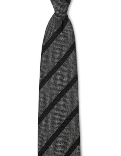 Dom Bagnato Tessuto A Righe Silk & Cotton Tie In Black