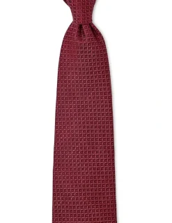 Dom Bagnato Tessuto Di Stelle Silk & Linen Tie In Bordeaux