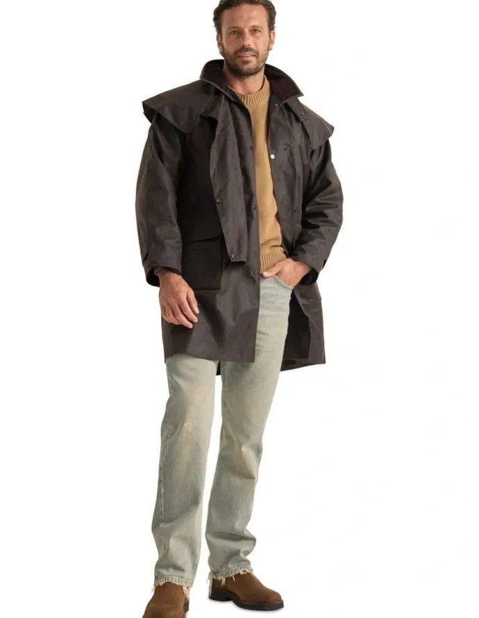 Driza-Bone COM2230HWO Ranger Oilskin Coat in Heritage