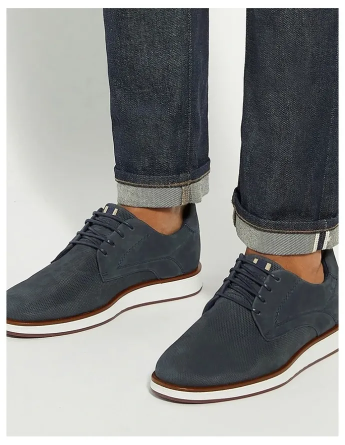Dune London Beko Lace-Up Shoe in Blue