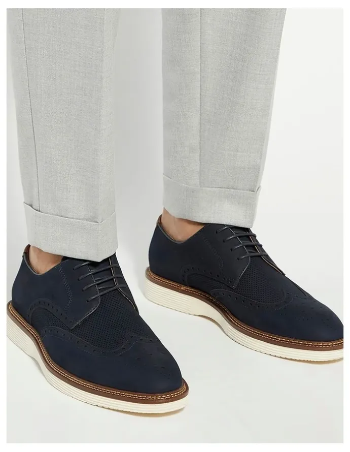 Dune London Benidictus Lace-Up Shoe in Navy