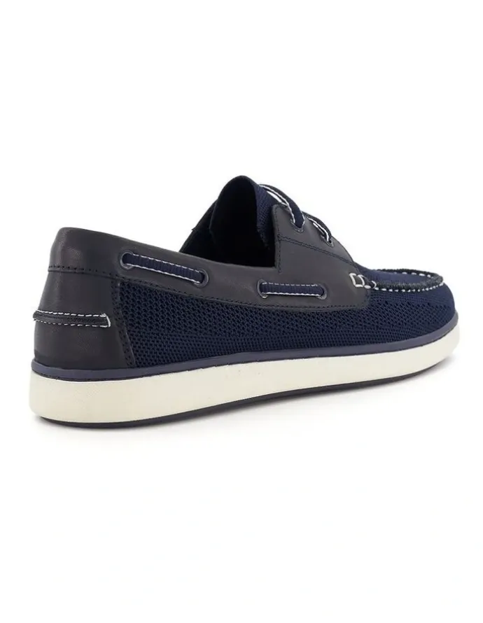 Dune London Blaim Boat Shoe In Navy