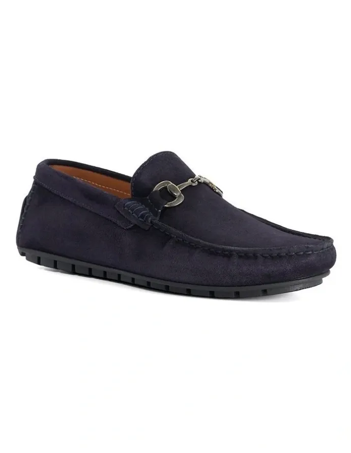 Dune London Brackon Moccasion Loafers in Navy