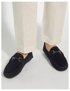 Dune London Brackon Moccasion Loafers in Navy