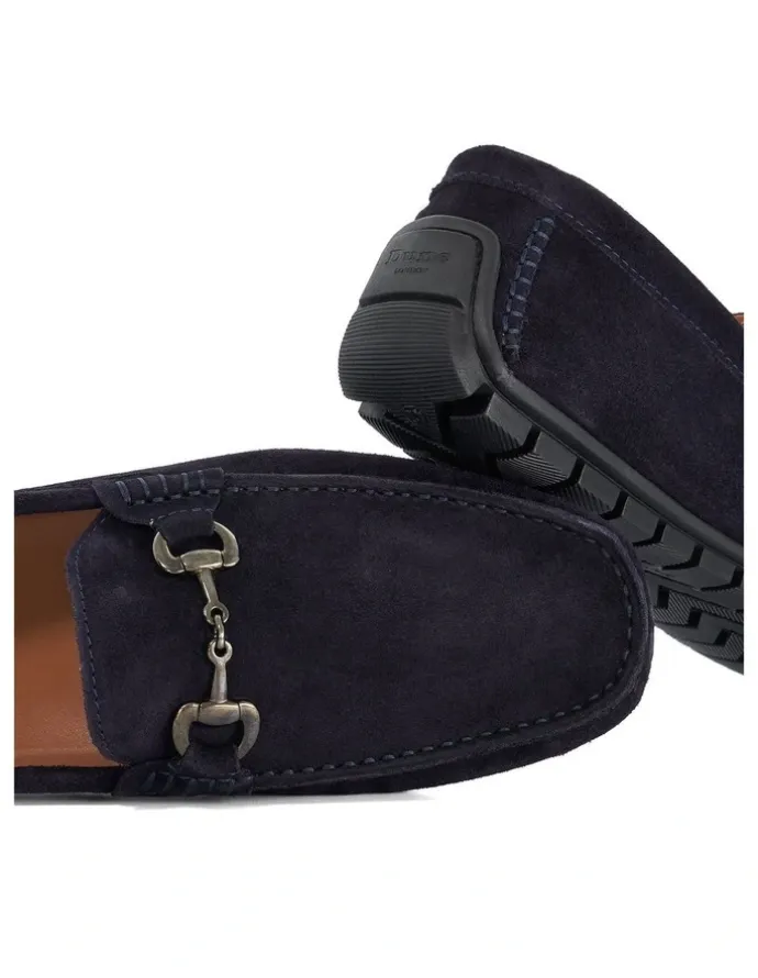 Dune London Brackon Moccasion Loafers in Navy