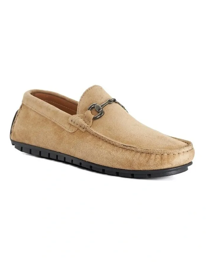 Dune London Brackon Suede Loafer in Taupe
