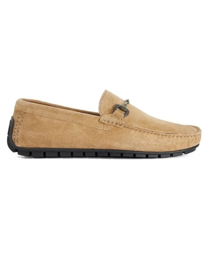Dune London Brackon Suede Loafer in Taupe