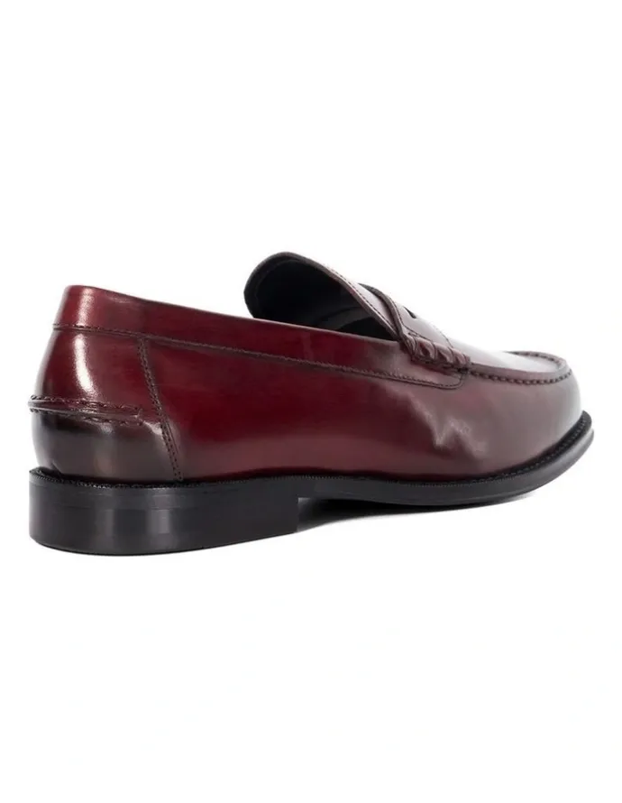 Dune London Samson Loafer in Burgundy Red