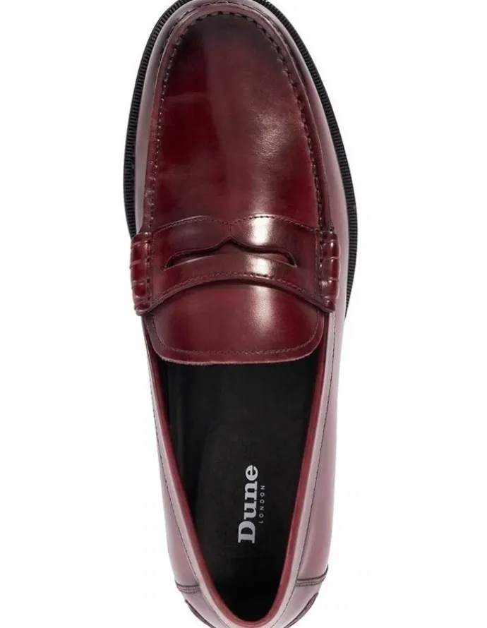 Dune London Samson Loafer in Burgundy Red