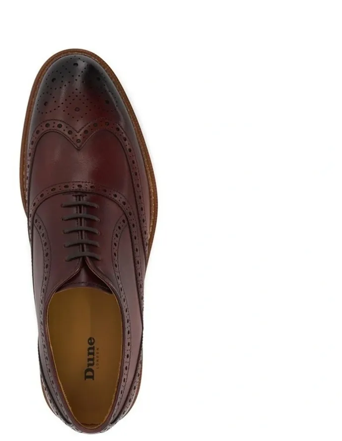 Dune London Solihull Brogue Shoes in Burgundy
