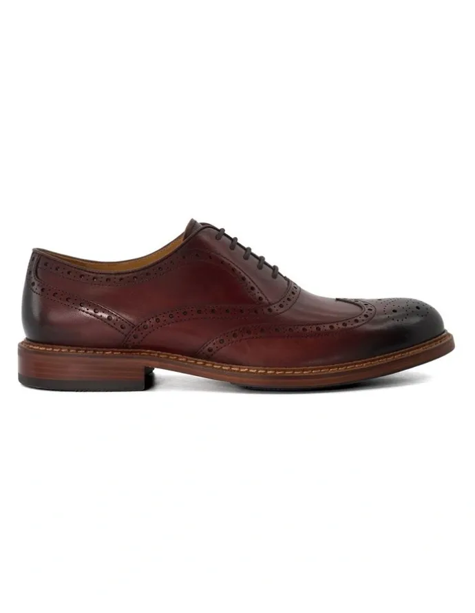 Dune London Solihull Brogue Shoes in Burgundy