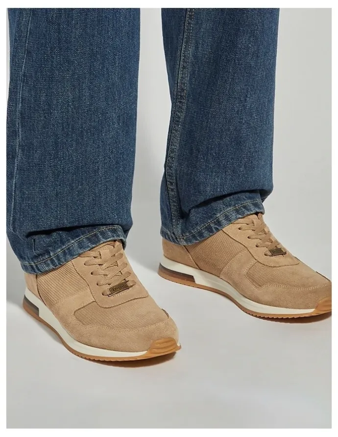 Dune London Trilogy Runner Shoes in Sand