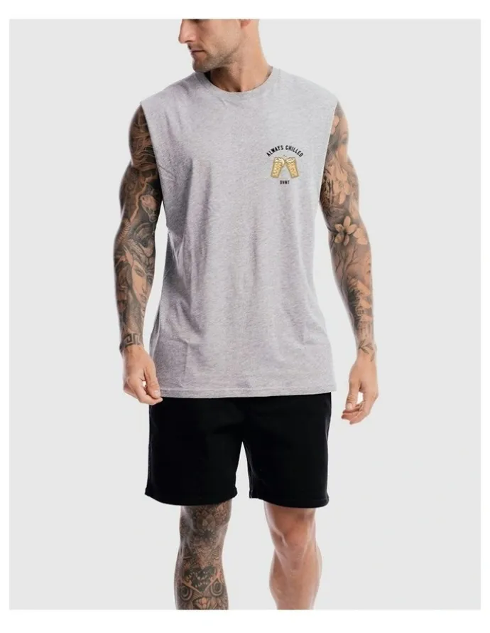 DVNT Always Chilled Tank in Grey Marle
