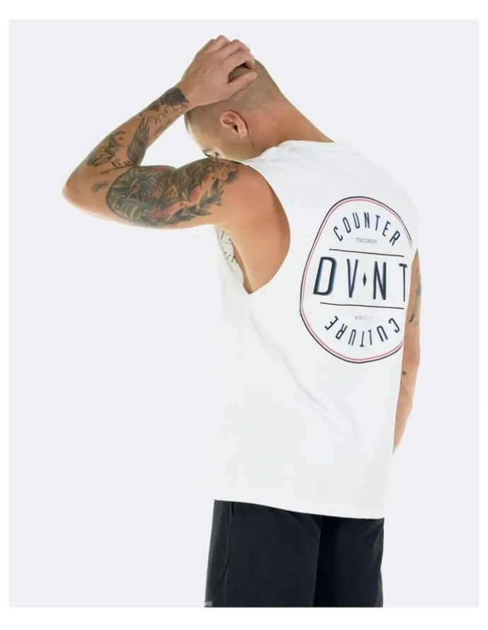 DVNT Counter-Culture Badge Tank in White