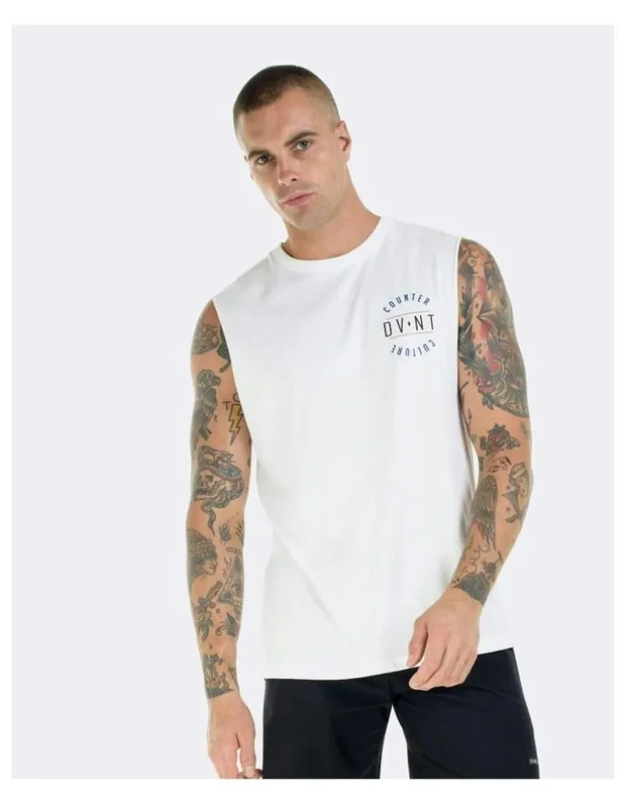 DVNT Counter-Culture Badge Tank in White