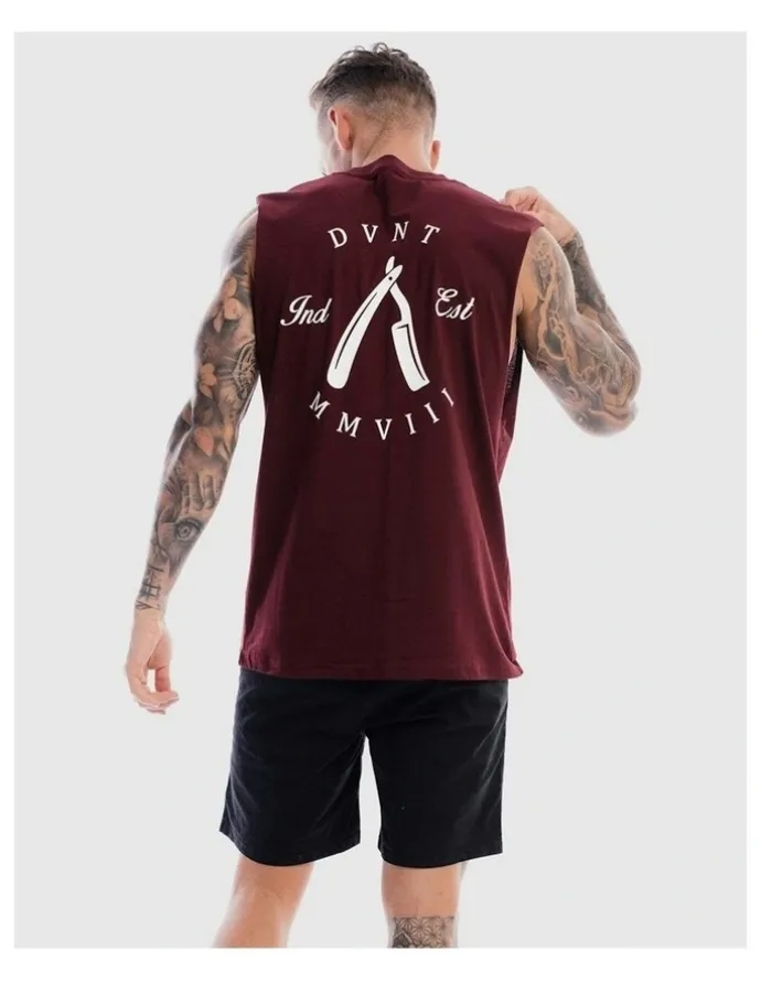 DVNT Rough Cuts Tank in Burgundy