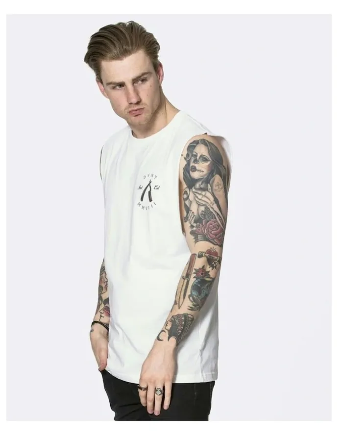 DVNT Rough Cuts Tank in White