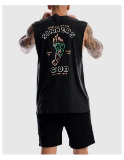 DVNT Sinners Club Tank in Charcoal