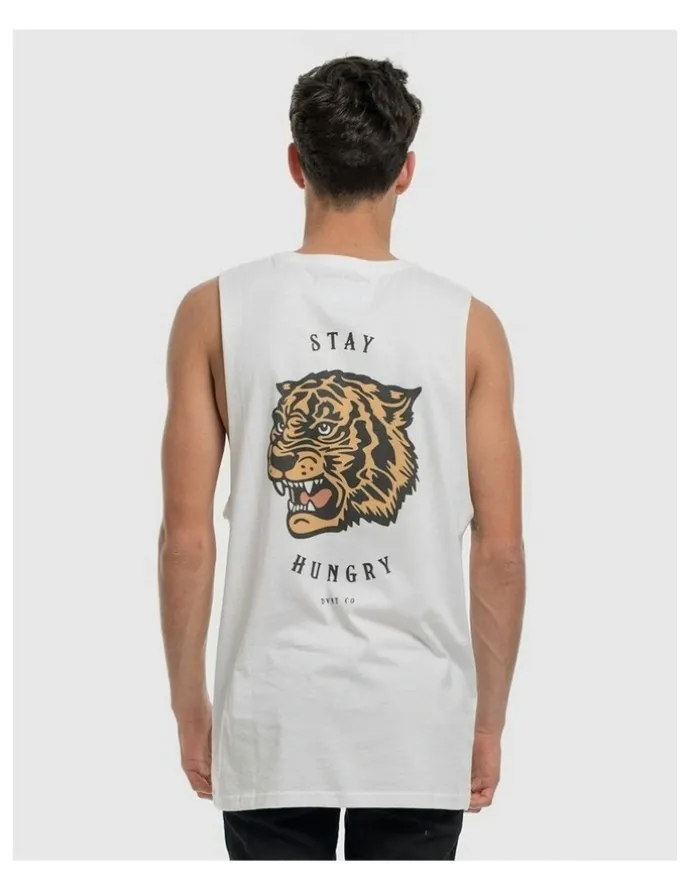 DVNT Stay Hungry Tank in White