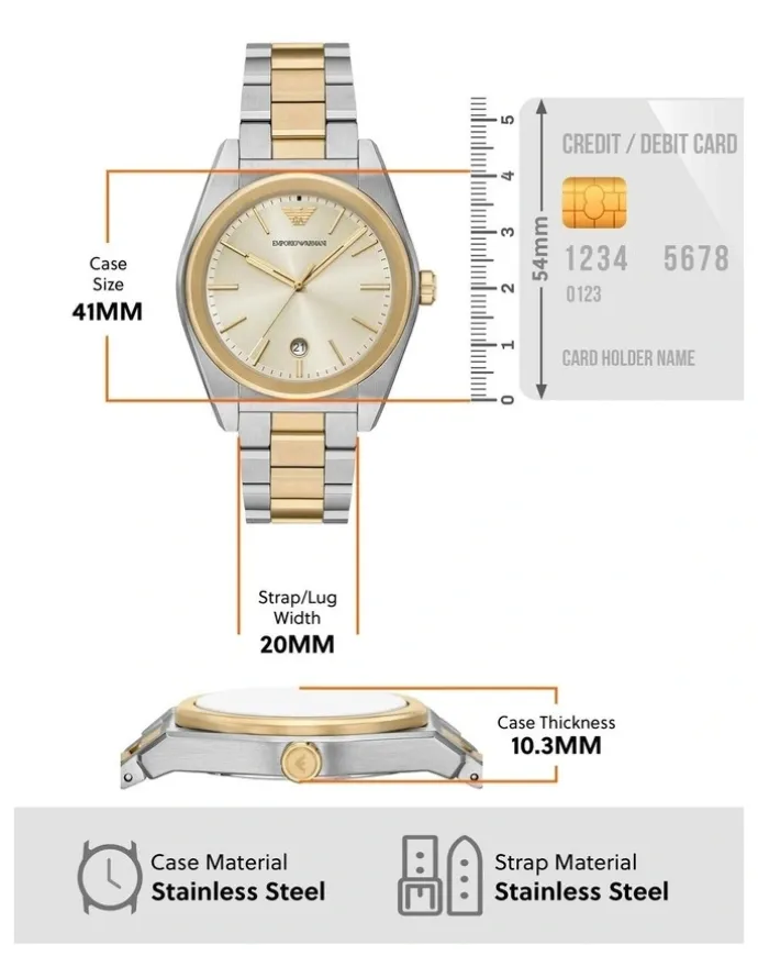 Emporio Armani AR11716 Analogue Watch in Silver