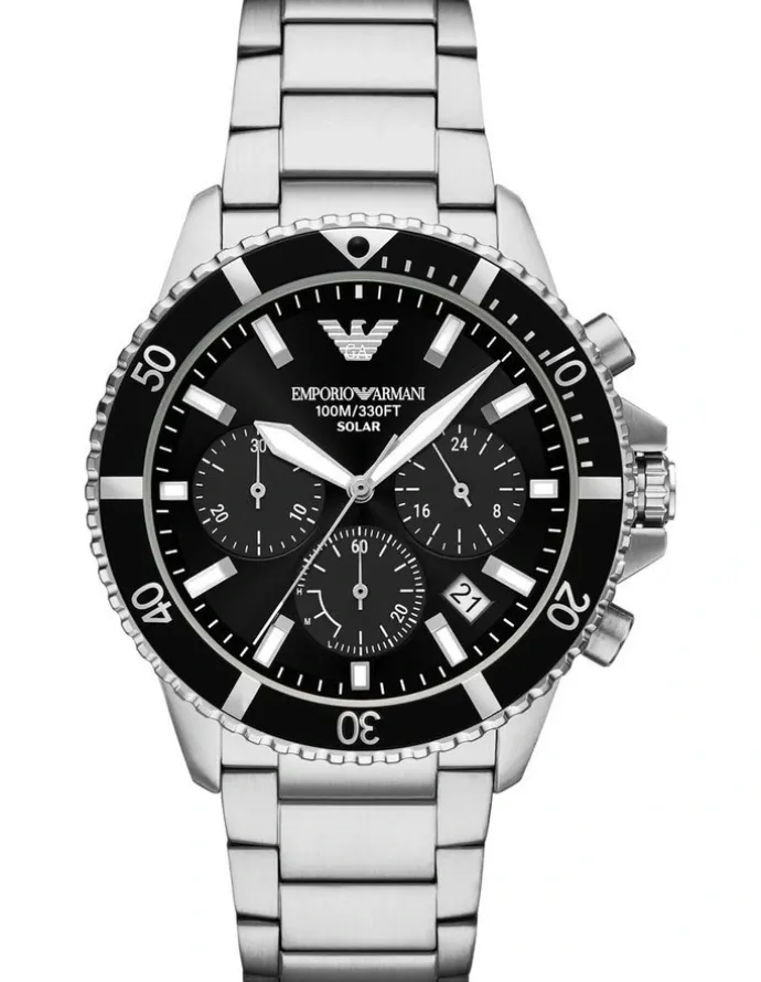 Emporio Armani AR11739 World Explorer Chronograph Watch in Silver