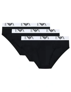 Emporio Armani Bold Monogram Briefs 3 Pack in Black