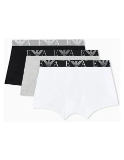 Emporio Armani Bold Monogram Trunks 3 Pack in Multi