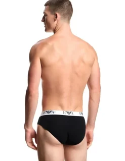 Emporio Armani Bold Monogram Briefs 3 Pack in Black