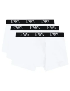 Emporio Armani Bold Monogram Trunks 3 Pack in White