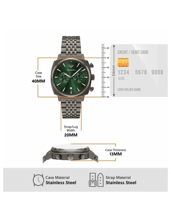 Emporio Armani Chronograph Watches in Gunmetal