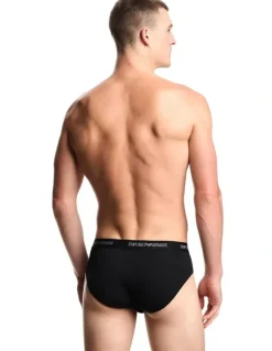 Emporio Armani Core Logo Briefs 3 Pack in Black