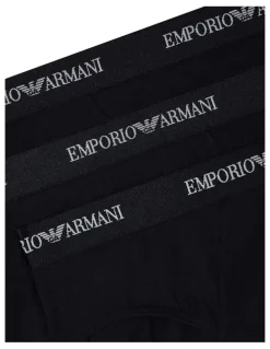 Emporio Armani Core Logo Briefs 3 Pack in Black