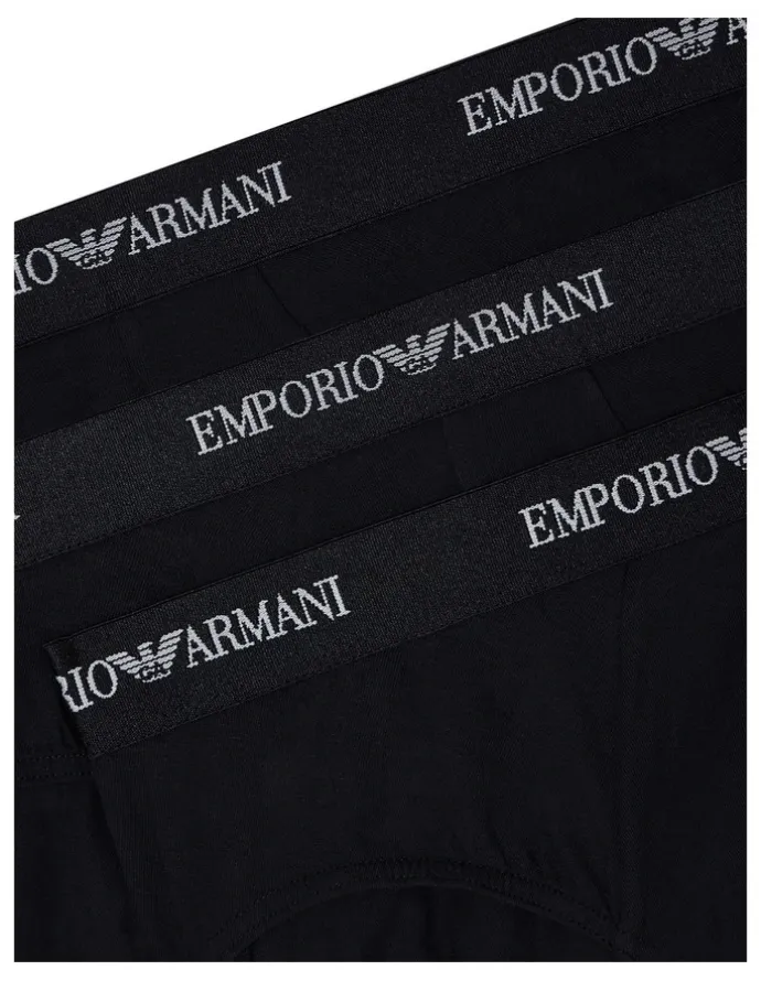 Emporio Armani Core Logo Briefs 3 Pack in Black