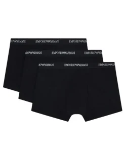 Emporio Armani Core Logo Trunks 3 Pack in Black