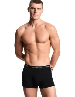 Emporio Armani Core Logo Trunks 3 Pack in Black