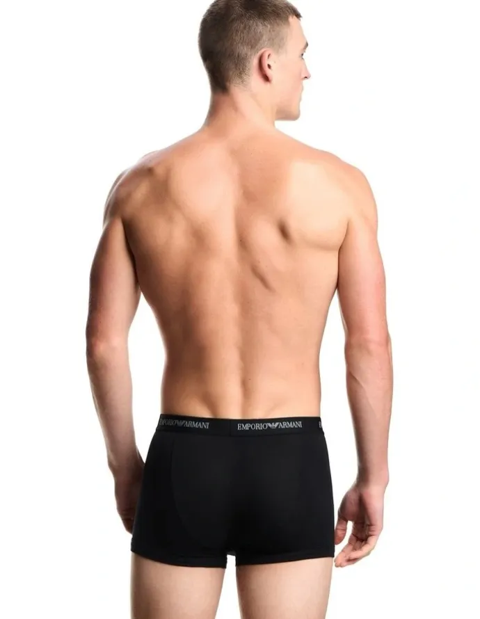 Emporio Armani Core Logo Trunks 3 Pack in Black