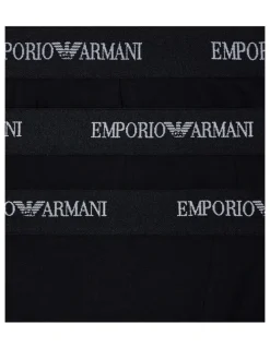 Emporio Armani Core Logo Trunks 3 Pack in Black