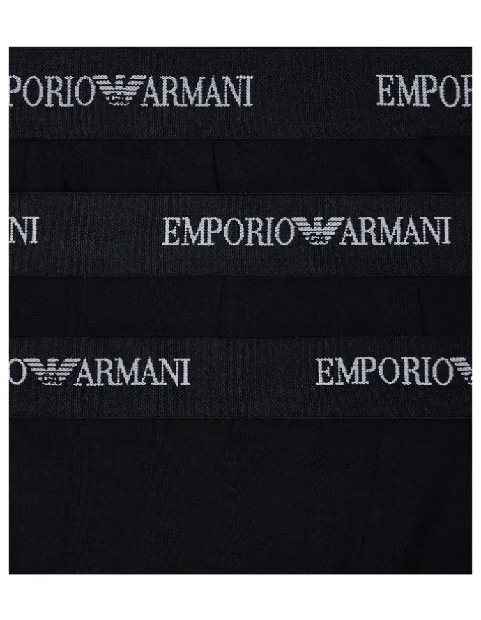 Emporio Armani Core Logo Trunks 3 Pack in Black