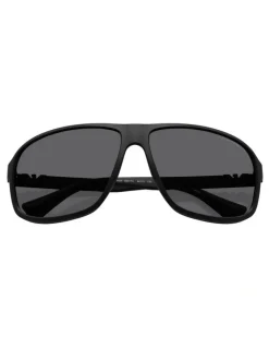 Emporio Armani Injected Polarised Sunglasses in Black