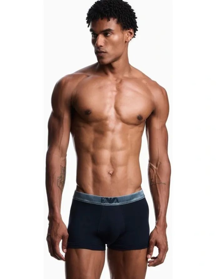 Emporio Armani Metalic Logo Trunks 3 Pack in Multi